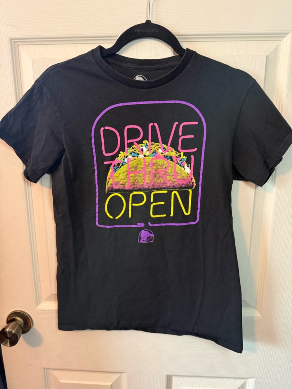 Taco Bell "Drive Thru Open" Black Graphic T-shirt Size Small